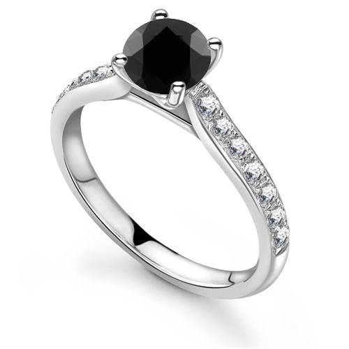 Black Diamond Shoulder Set Ring P