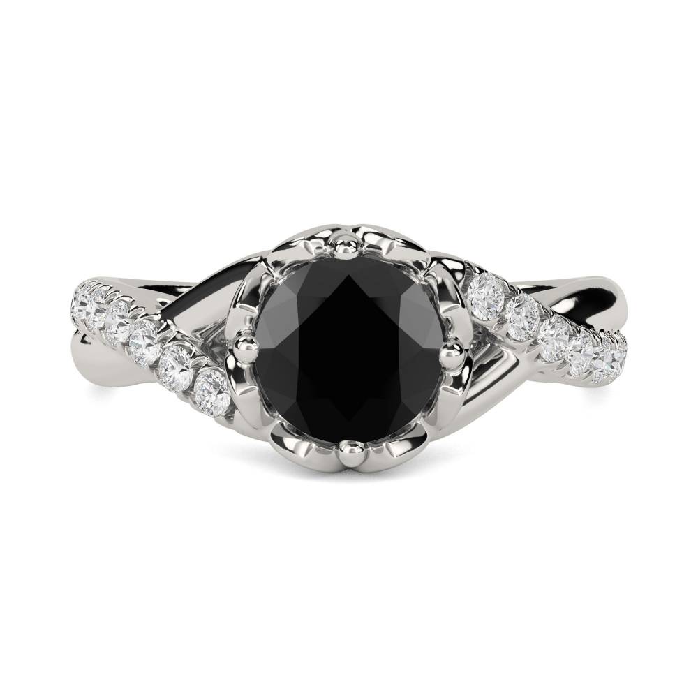 Black Diamond Shoulder Set Ring P