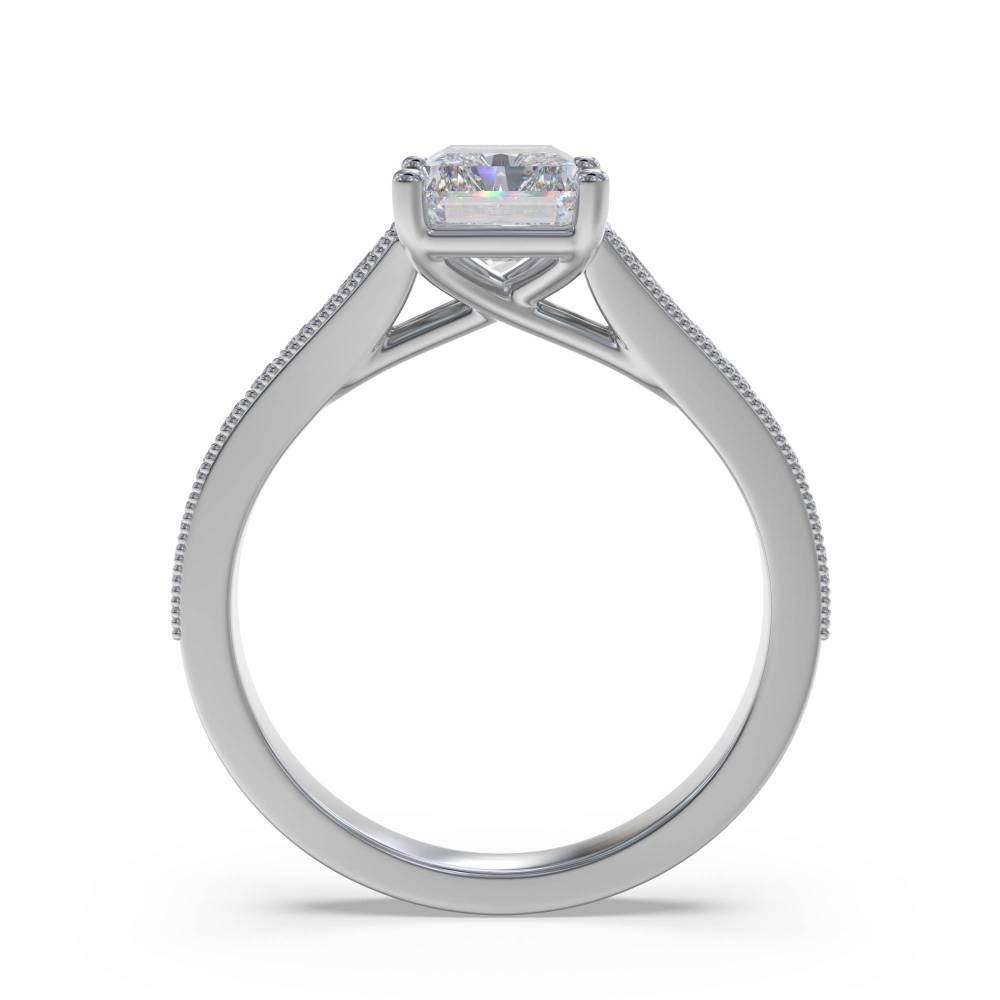 Radiant Diamond Shoulder Set Ring W