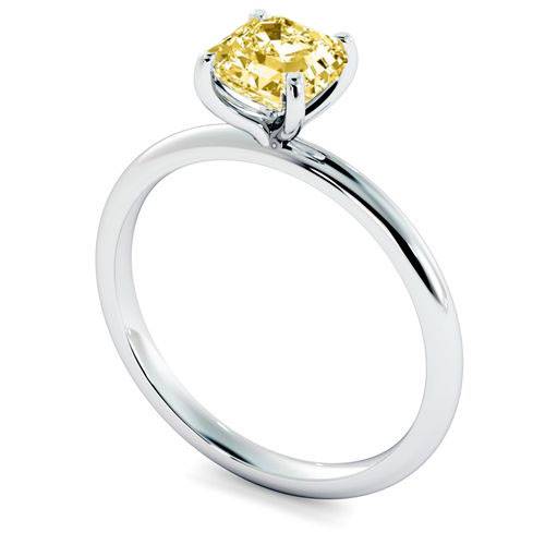 Elegant Fancy Yellow Cushion Diamond Engagement Ring P