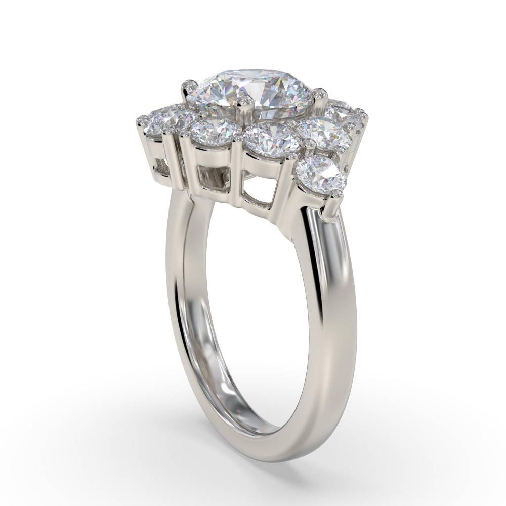 Round Diamond Designer Ring set in Platinum