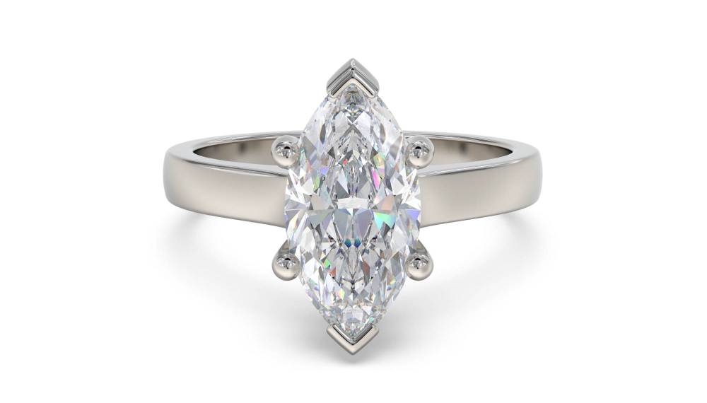 Marquise Diamond Engagement Ring set in Platinum