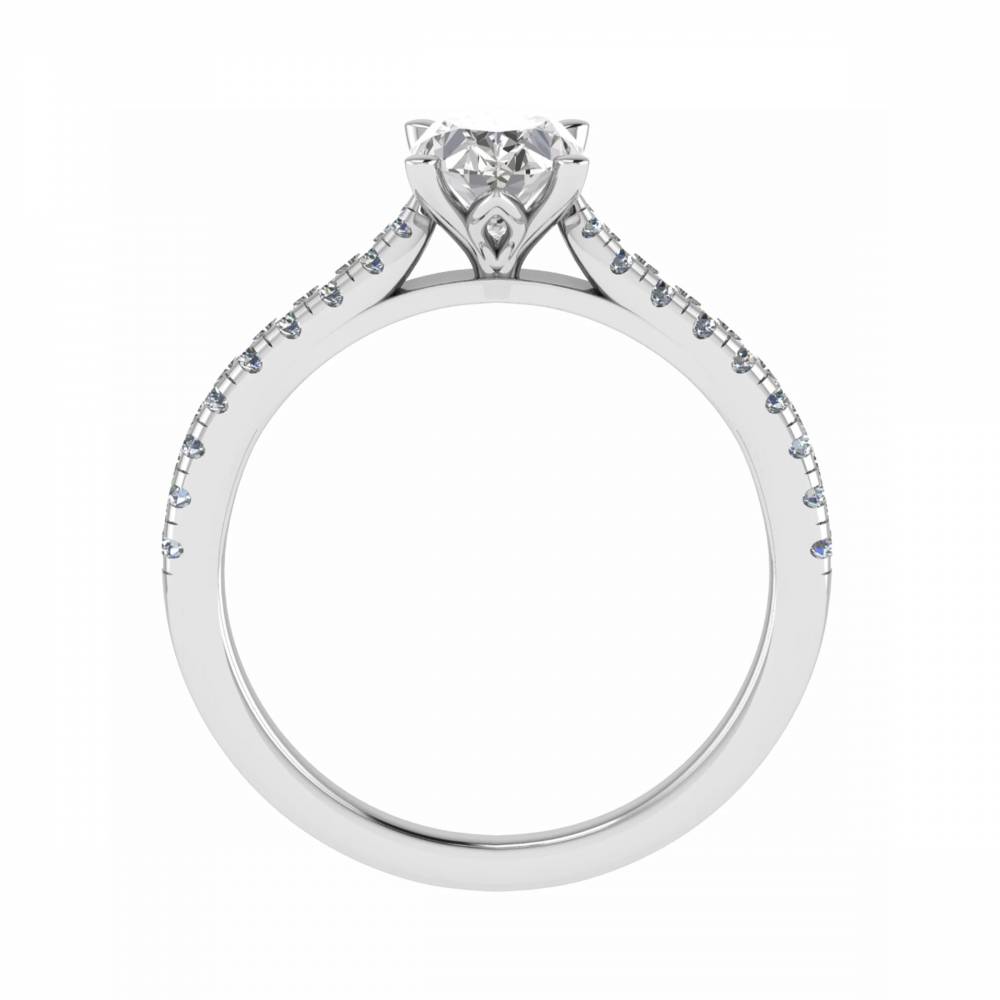 0.50ct Oval Diamond Shoulder Set Ring W