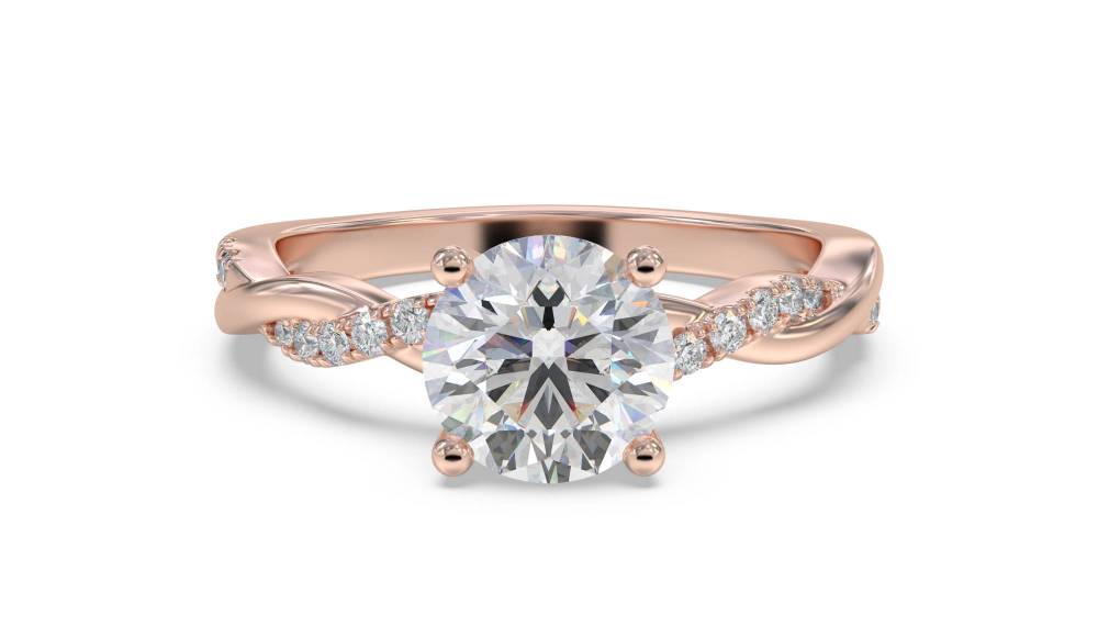 Infinity Round Shoulder Set Diamond Engagement Ring Image