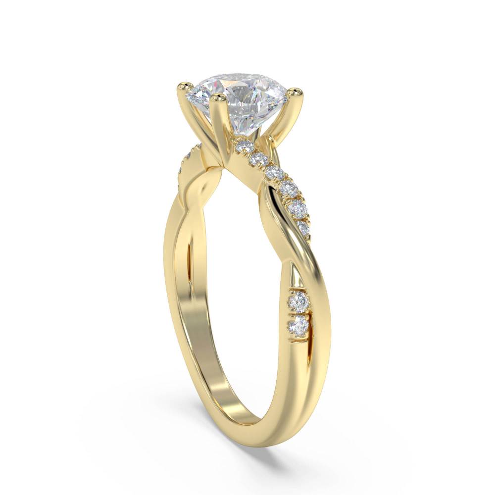 Infinity Round Shoulder Set Diamond Engagement Ring Image
