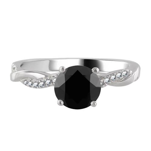 Black Diamond Shoulder Set Ring P