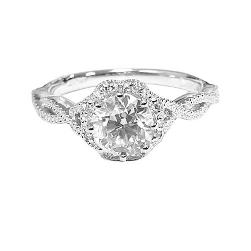 1.10ct SI2/E Round Halo Ring