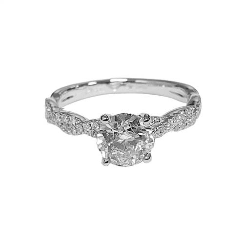 Round Diamond Shoulder Set Ring Image