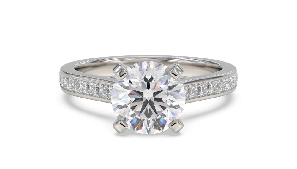 Round Diamond Shoulder Set Ring P