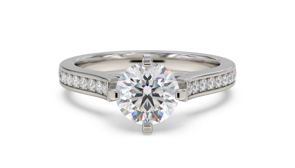 Round Diamond Shoulder Set Ring P