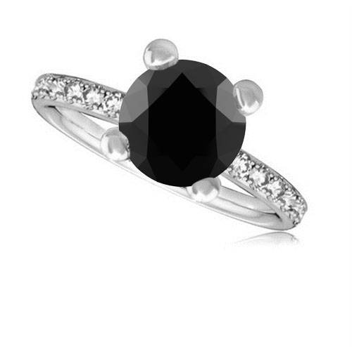 Black Diamond Shoulder Set Ring P