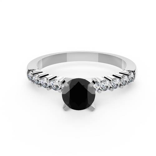 Black Diamond Shoulder Set Ring P