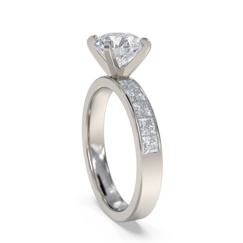 Round Diamond Shoulder Set Ring P