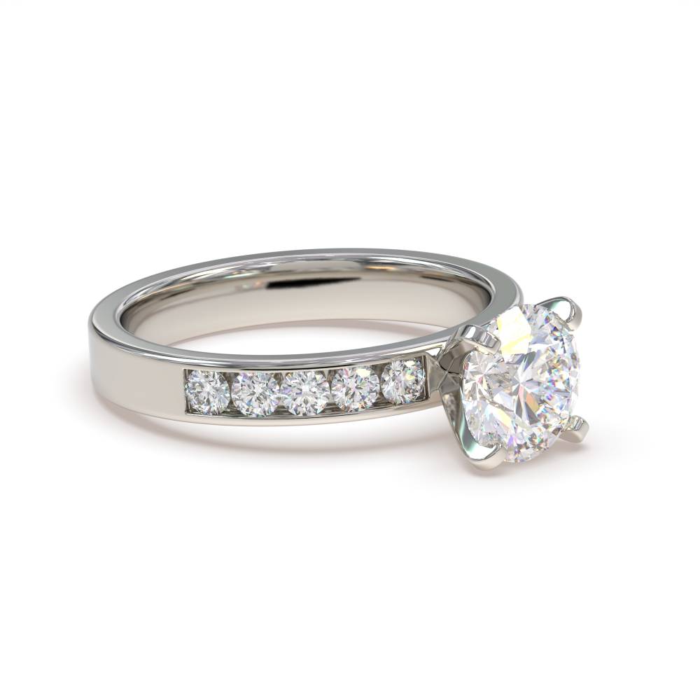 Round Diamond Shoulder Set Ring P