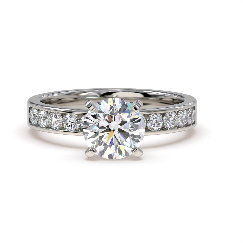 Round Diamond Shoulder Set Ring P