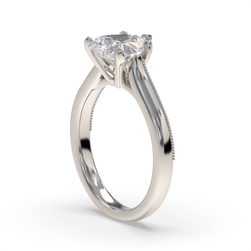 Heart Diamond Engagement Ring set in Platinum