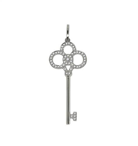 Pave Set Key Diamond Pendant W