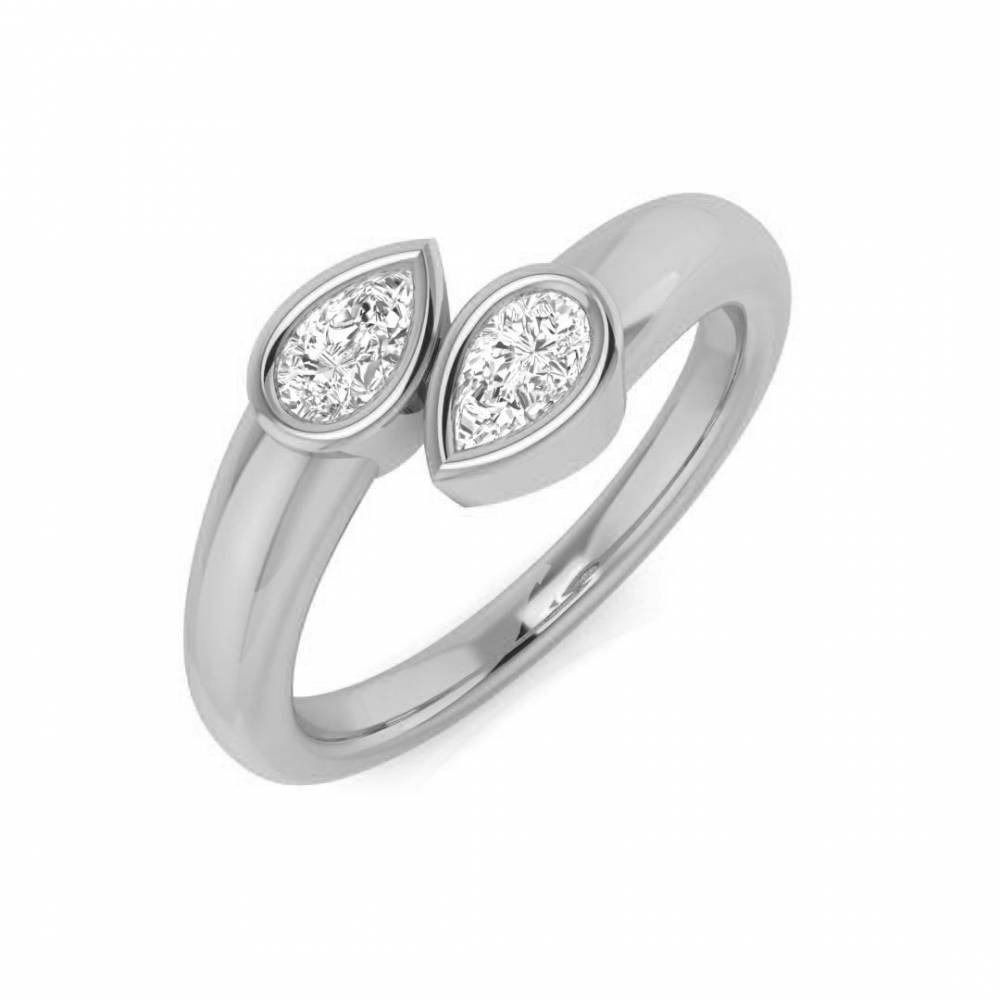 2 Stone Toi Et Moi Diamond Ring set in White Gold