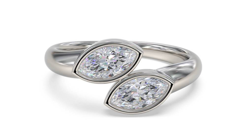 2 Stone Toi Et Moi Diamond Ring set in Platinum