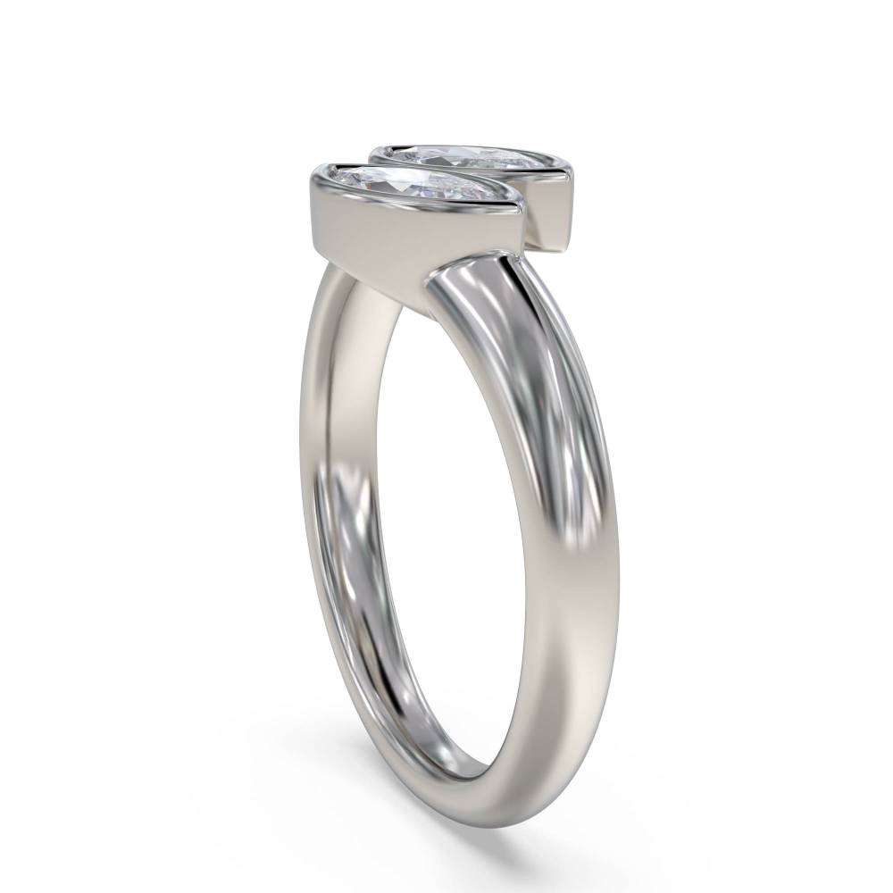 2 Stone Toi Et Moi Diamond Ring set in Platinum