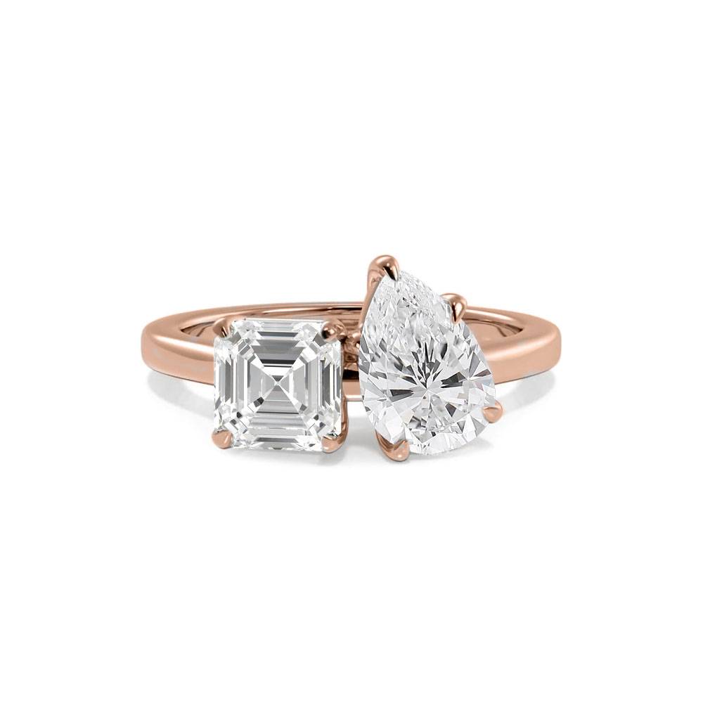 Asscher & Pear Two Stone Diamond Ring Image