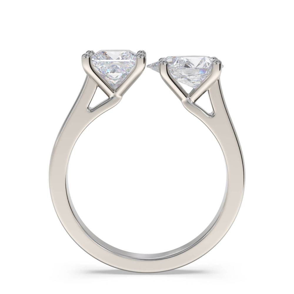 Princess & Pear Two Stone Diamond Ring P