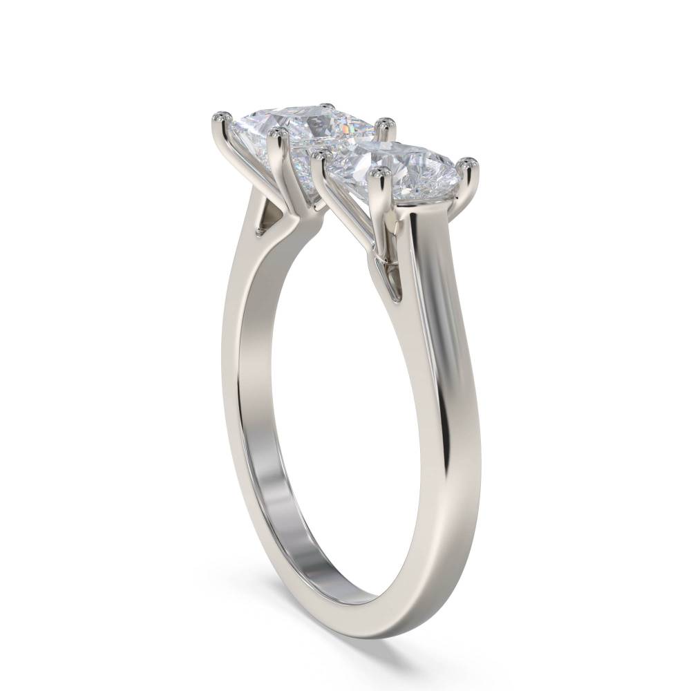 Princess & Pear Two Stone Diamond Ring P