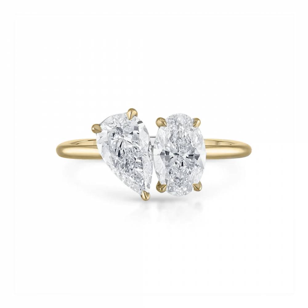 Pear & Oval Two Stone Diamond Ring Image