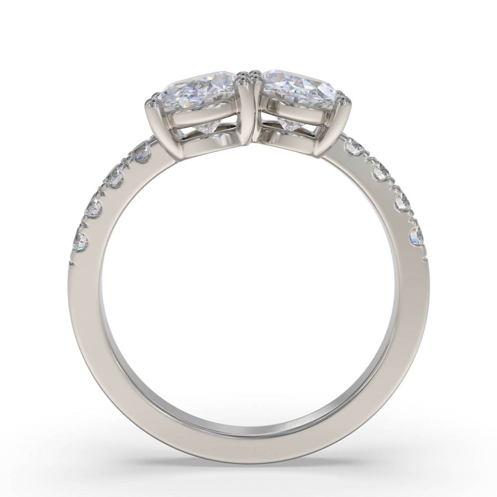 Oval Two Stone Diamond Ring set in Platinum