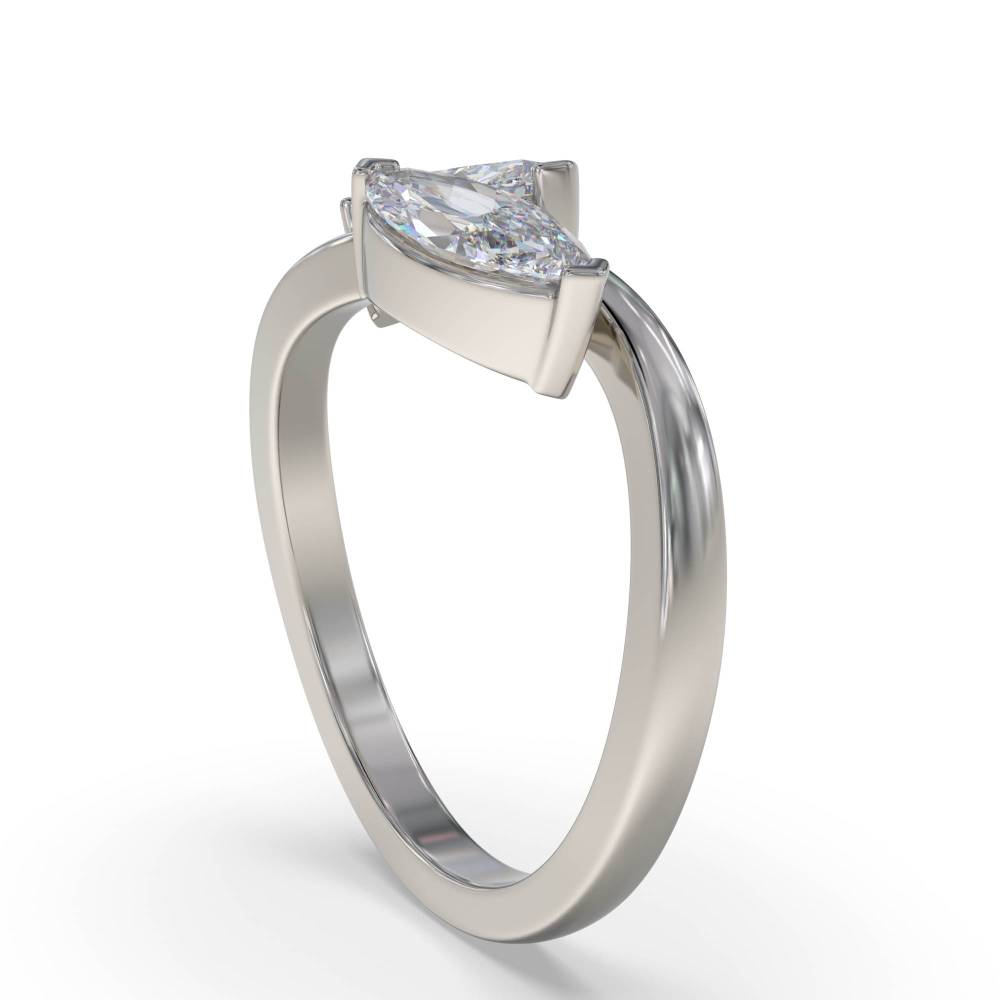 Marquise Two Stone Diamond Ring set in Platinum