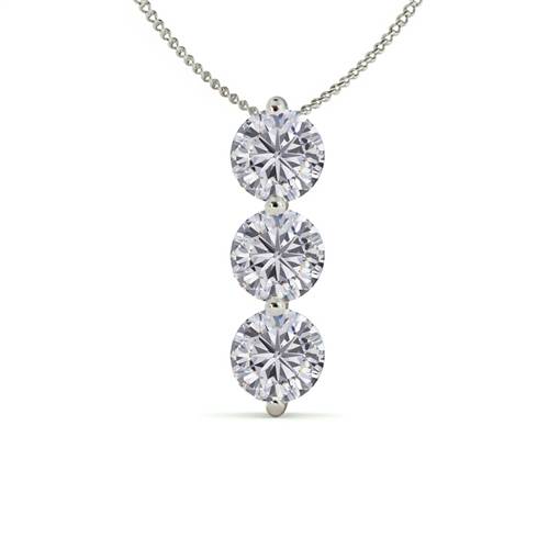 Modern Round Diamond Trilogy Pendant W