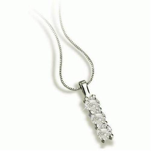 Traditional Round Trilogy Diamond Pendant W