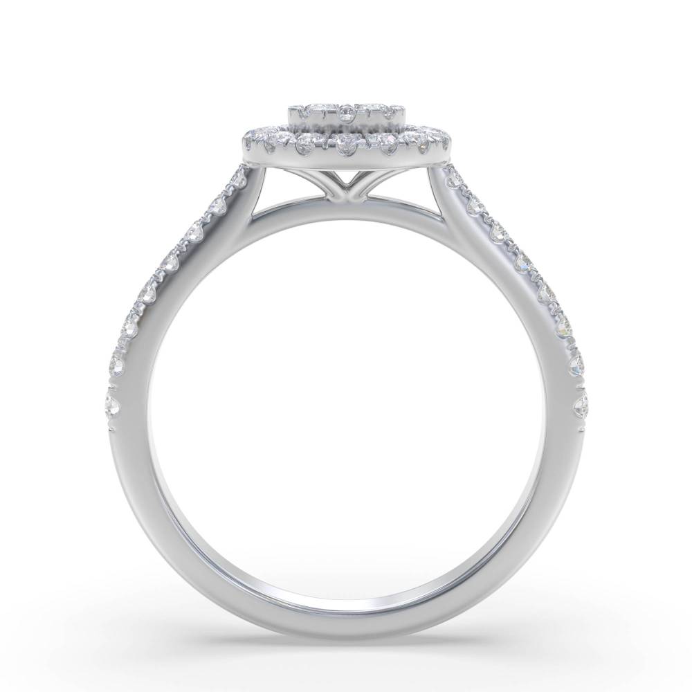 0.35ct VS/GH Round Diamond Set Cluster Ring W