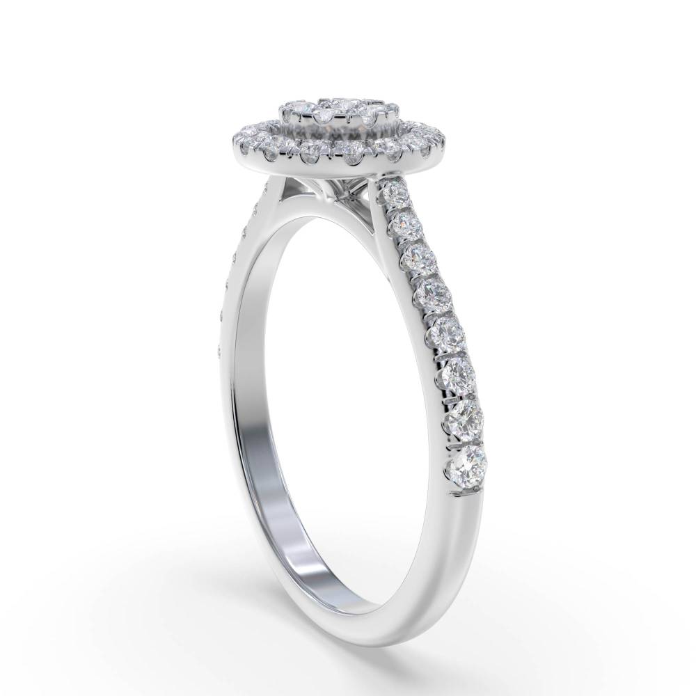 0.35ct VS/GH Round Diamond Set Cluster Ring W