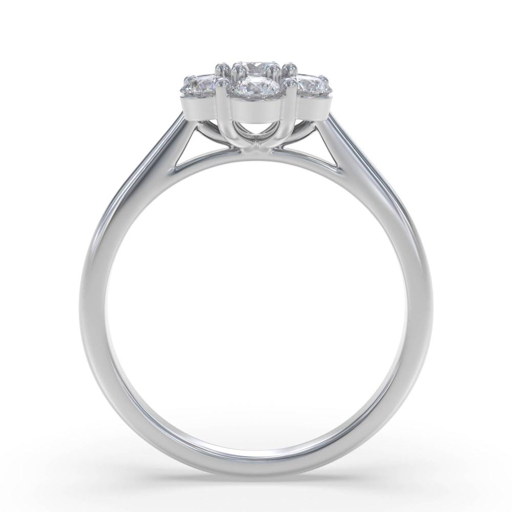 0.70ct VS GH Round Diamond Set Cluster Ring set in White Gold