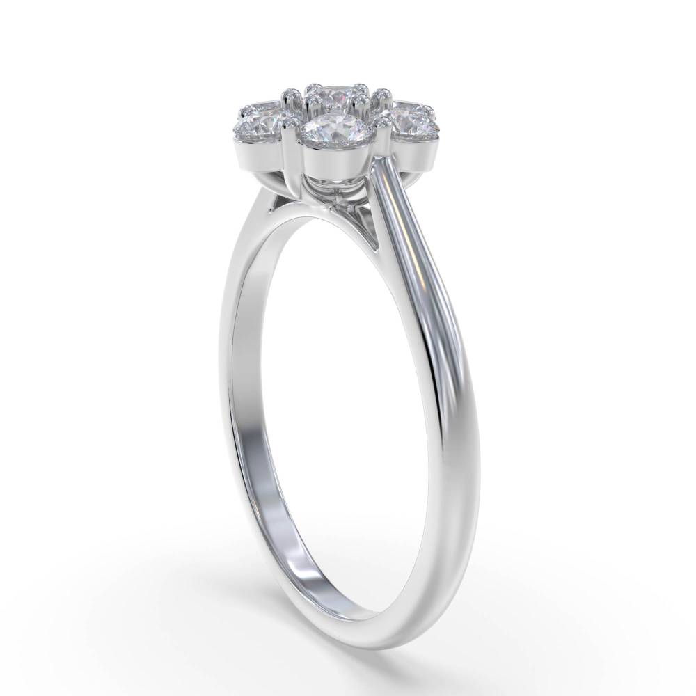 0.70ct VS GH Round Diamond Set Cluster Ring set in White Gold