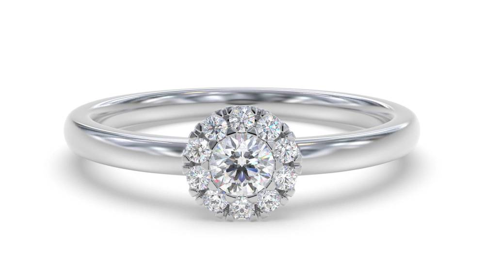 0.10ct VS/GH Round Diamond Set Cluster Ring W