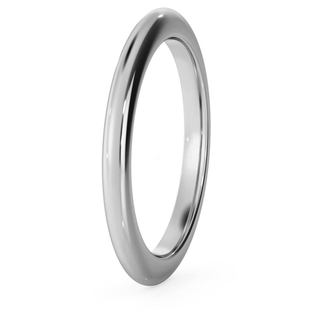 DHWDL2H D Shape Wedding Ring - Heavy weight, 2mm width W