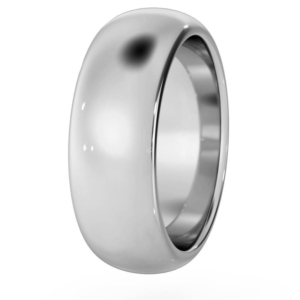 DHWDL7H D Shape Wedding Ring - Heavy weight, 7mm width W