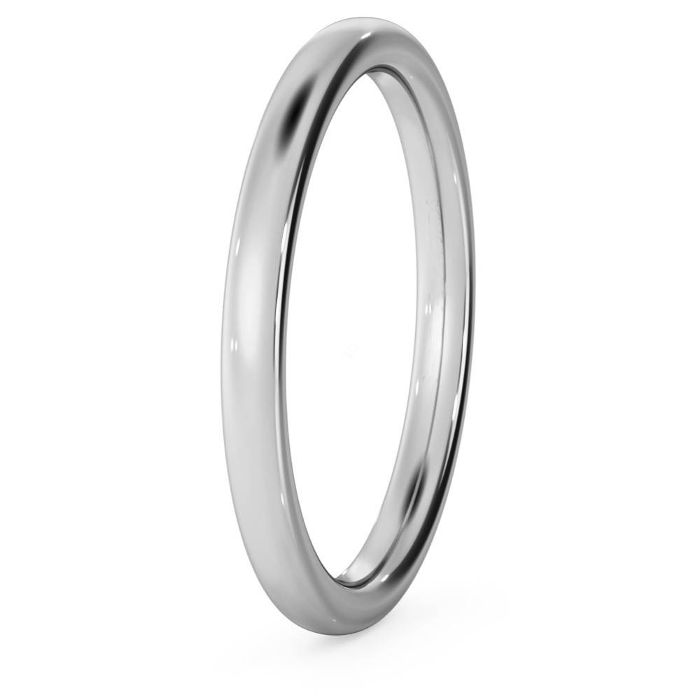 DHWEL2M Traditional Court Wedding Ring - 2mm width, Medium depth W