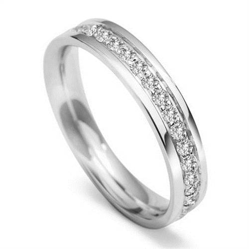 4mm Full Set Round Diamond Wedding Ring W