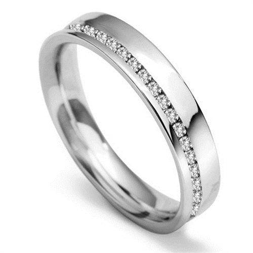4mm Full Diamond Offset Wedding Ring Image