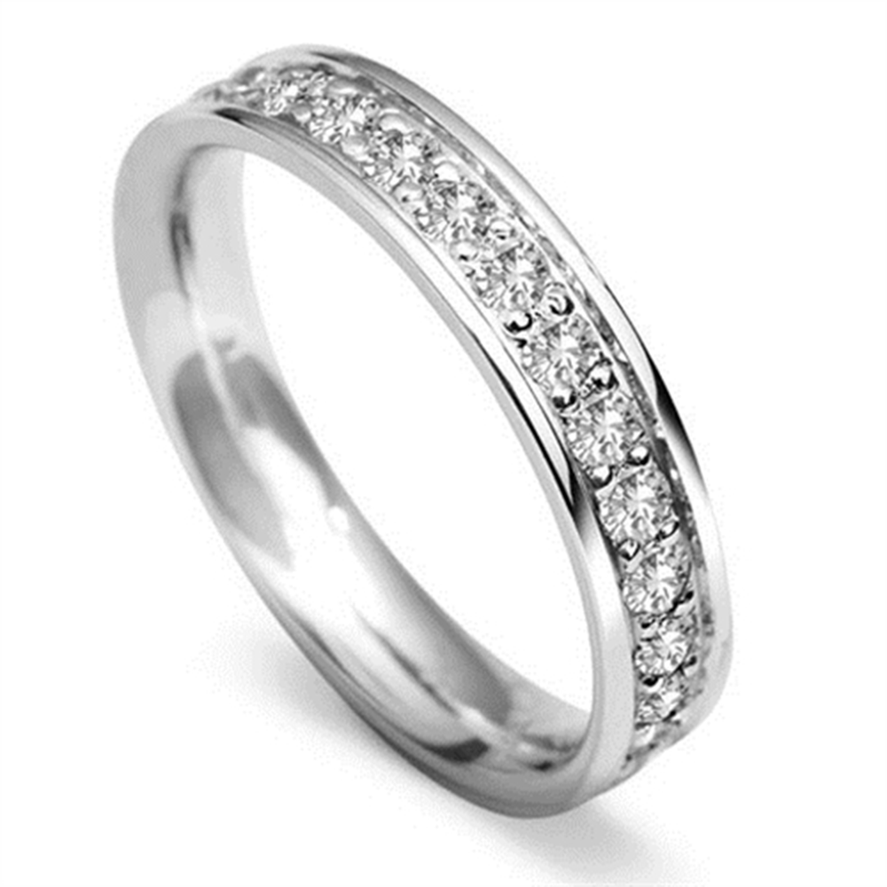 4mm Round Diamond 60% Wedding Ring W