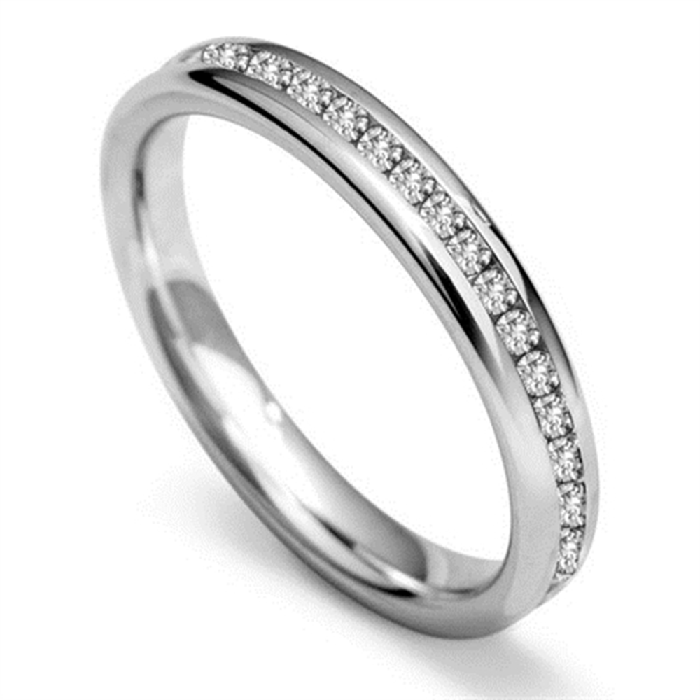 3mm Round Diamond 60% Wedding Ring W