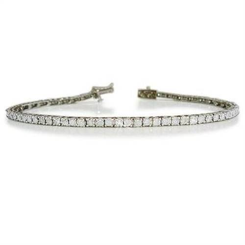 Traditional Single Row Round Diamond Tennis Bracelet W