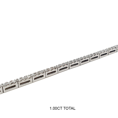 Traditional Single Row Round Diamond Tennis Bracelet W