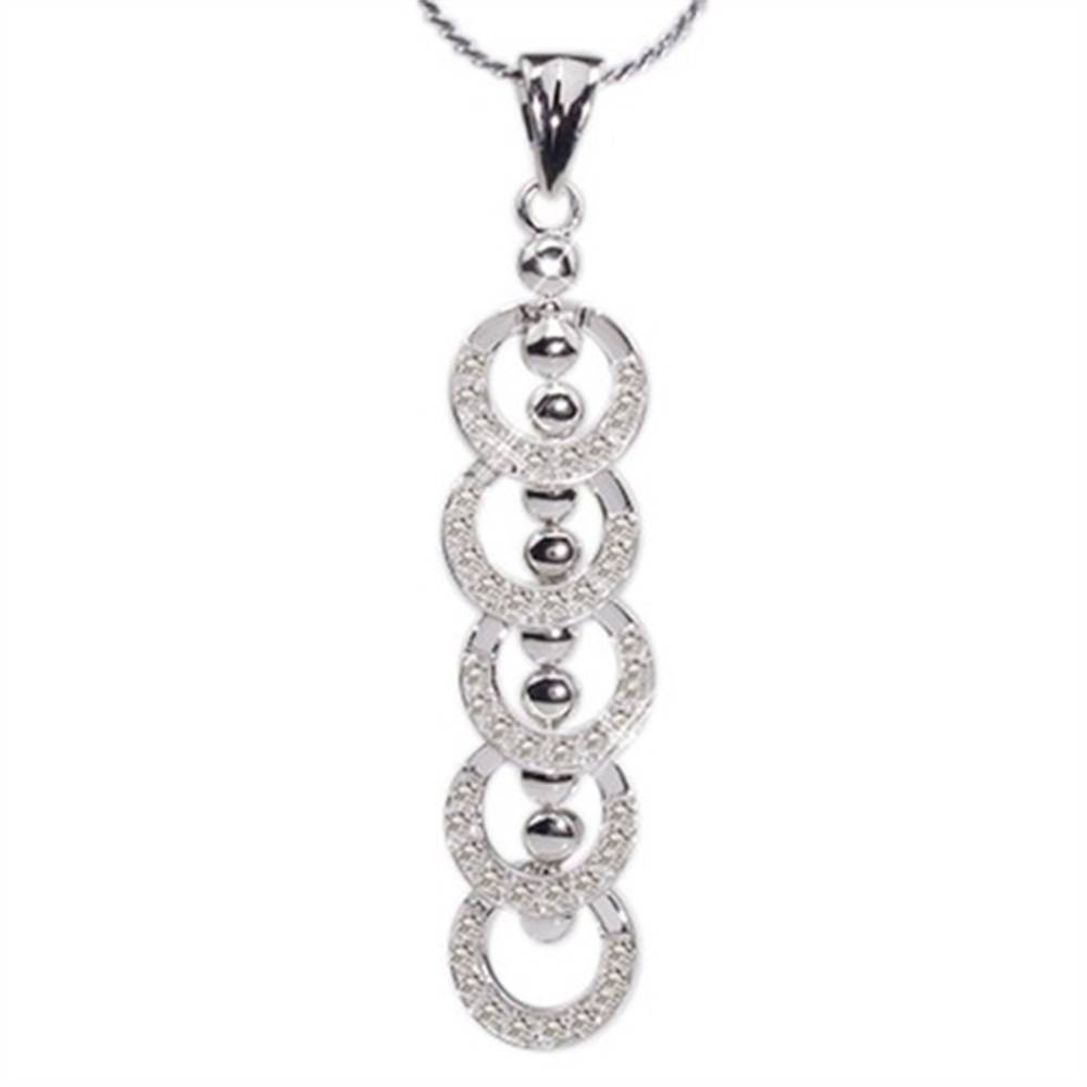 Five Circle Drop Round Diamond Pendant P