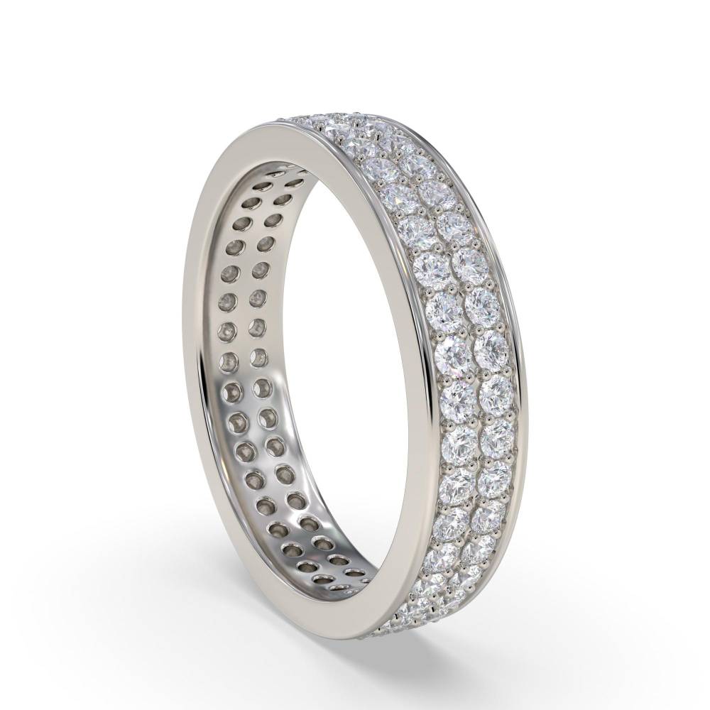 Double Row Round Diamond Full Eternity Ring P