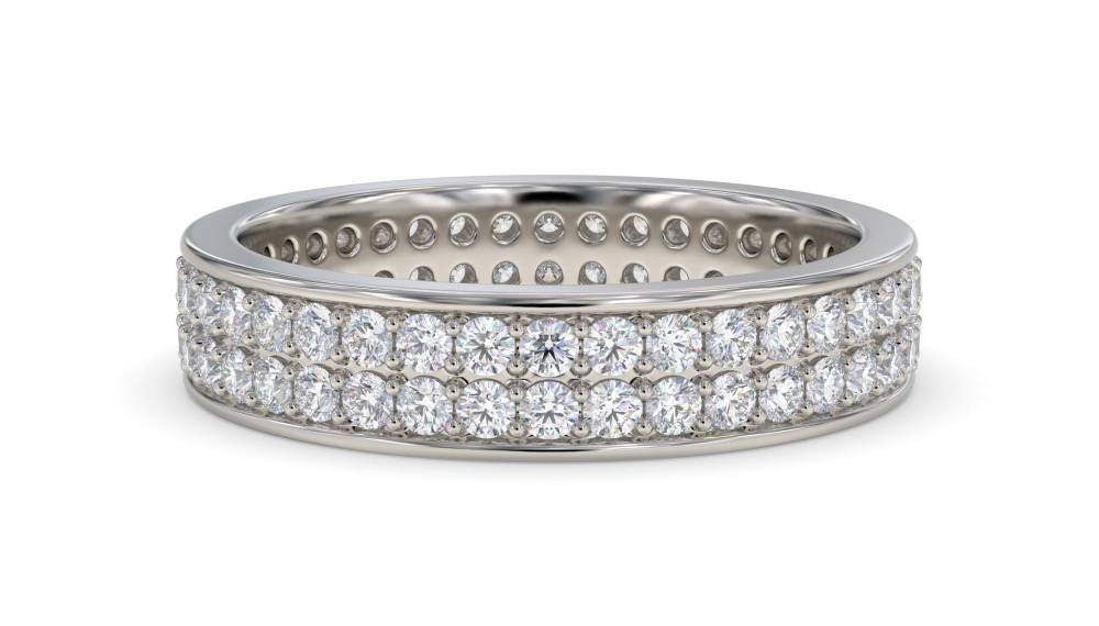 Double Row Round Diamond Full Eternity Ring P