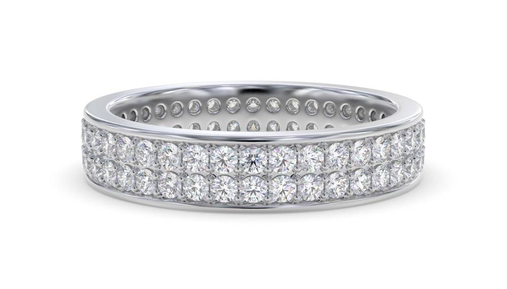 Double Row Round Diamond Full Eternity Ring W